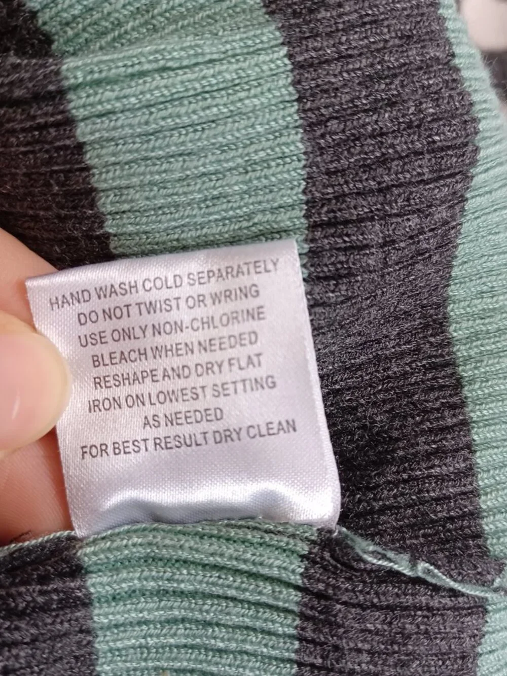 Pink Rose Big Girls Sweater Dress Ribbed Knit Striped Gray Green Bodycon Size L